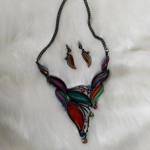 Multicolored Silver Necklace